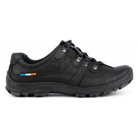 Olivier Scarpe da trekking in pelle da uomo 213GT nere nero