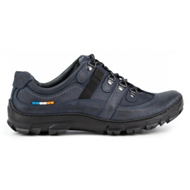 Olivier Scarpe da trekking da uomo in pelle 213GT blu navy