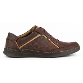 Olivier Scarpa casual da uomo in pelle 297GT marrone