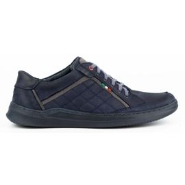 Olivier Scarpe casual da uomo in pelle 297GT blu navy