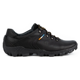 Olivier Scarpe da trekking in pelle da uomo 214GT nere nero