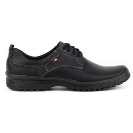 Olivier Scarpa casual da uomo in pelle 221GT nera nero