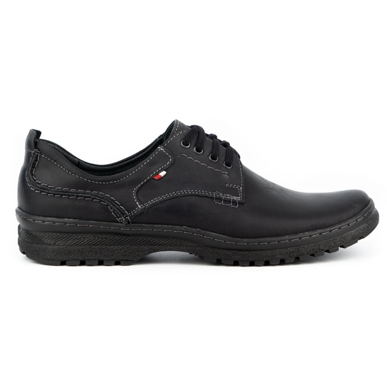 Olivier Scarpa casual da uomo in pelle 221GT nera nero