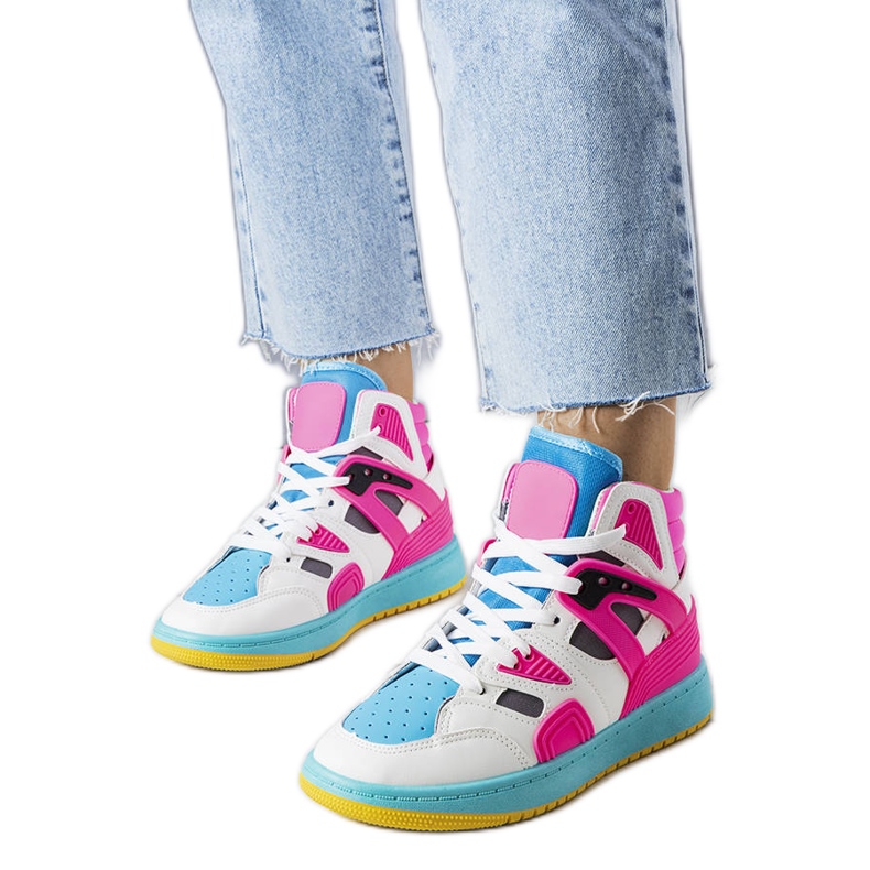 Sneaker alte di colore rosa di Marjorie bianco