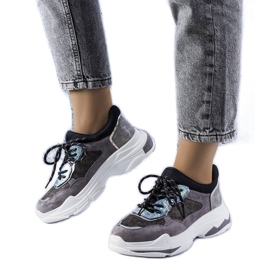 Sneakers grigie decorate con inserti Savard grigio