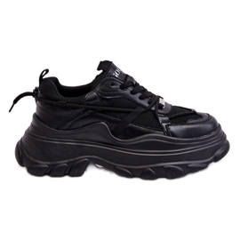 Scarpe sportive su una piattaforma massiccia GOE LL2N4030 nere nero