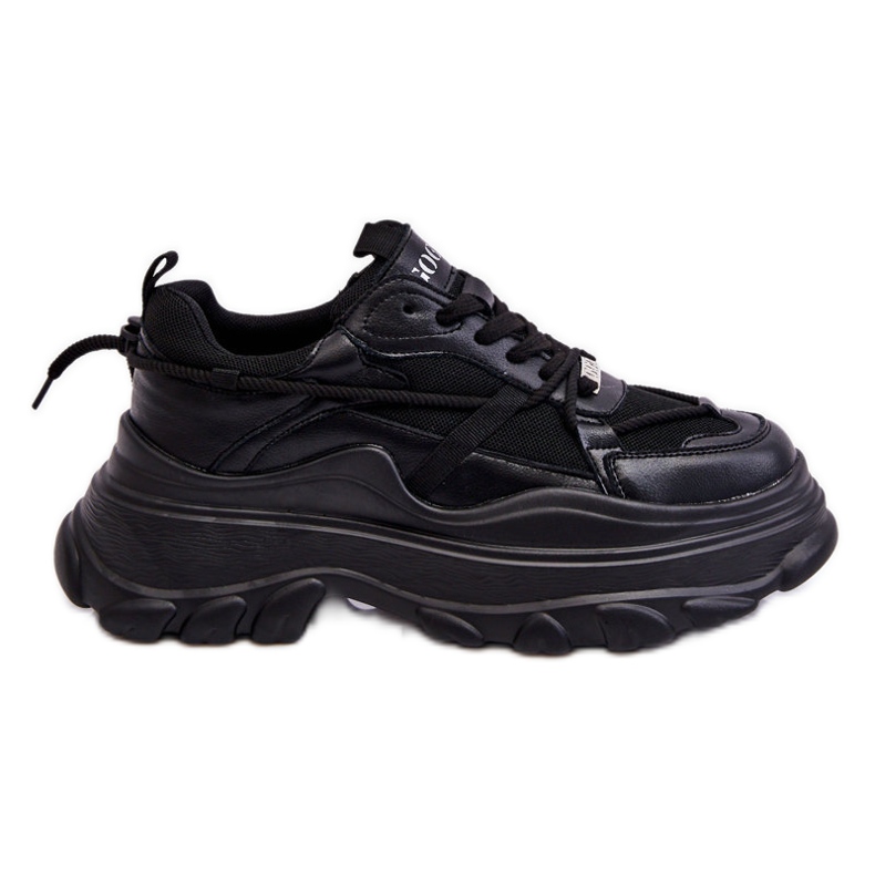 Scarpe sportive su una piattaforma massiccia GOE LL2N4030 nere nero