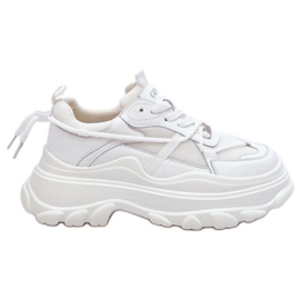 Scarpe sportive su una piattaforma massiccia GOE LL2N4029 Bianco bianca