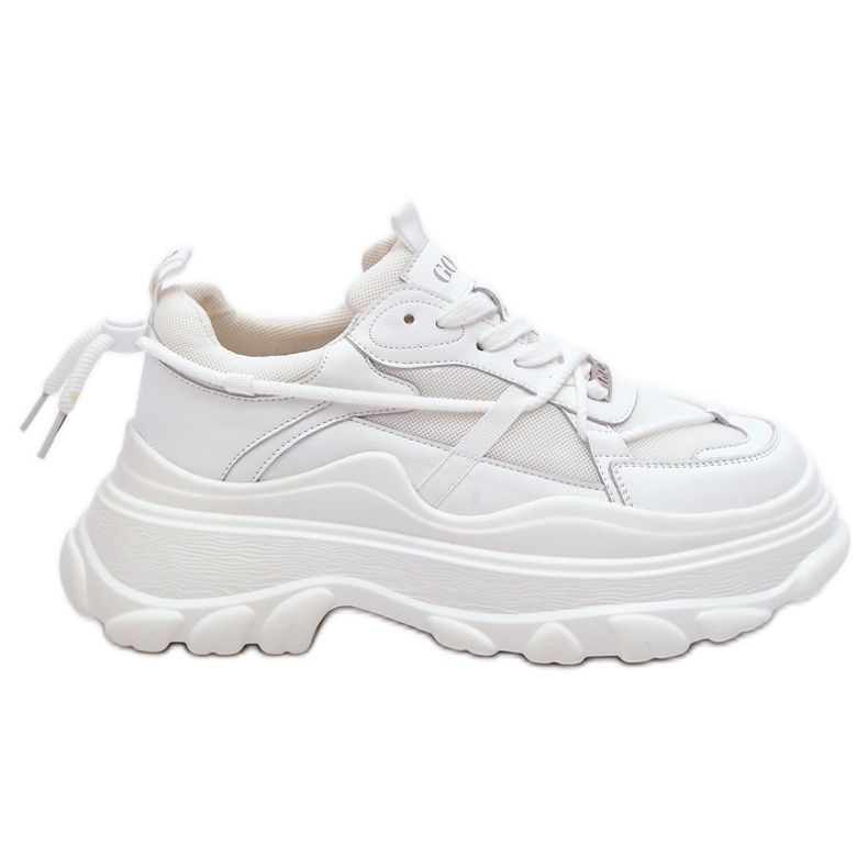 Scarpe sportive su una piattaforma massiccia GOE LL2N4029 Bianco bianca