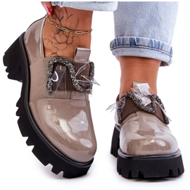 S.Barski Scarpe Laccate Con Ornamenti Grigio Keily