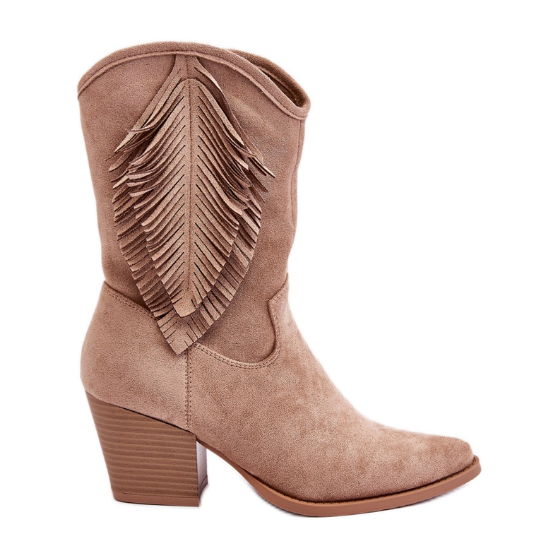 S.Barski Stivali texani scamosciati bassi da donna Beige Elyse