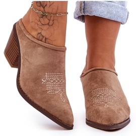 BM Ciabatte da cowboy in camoscio da donna Beige Romina