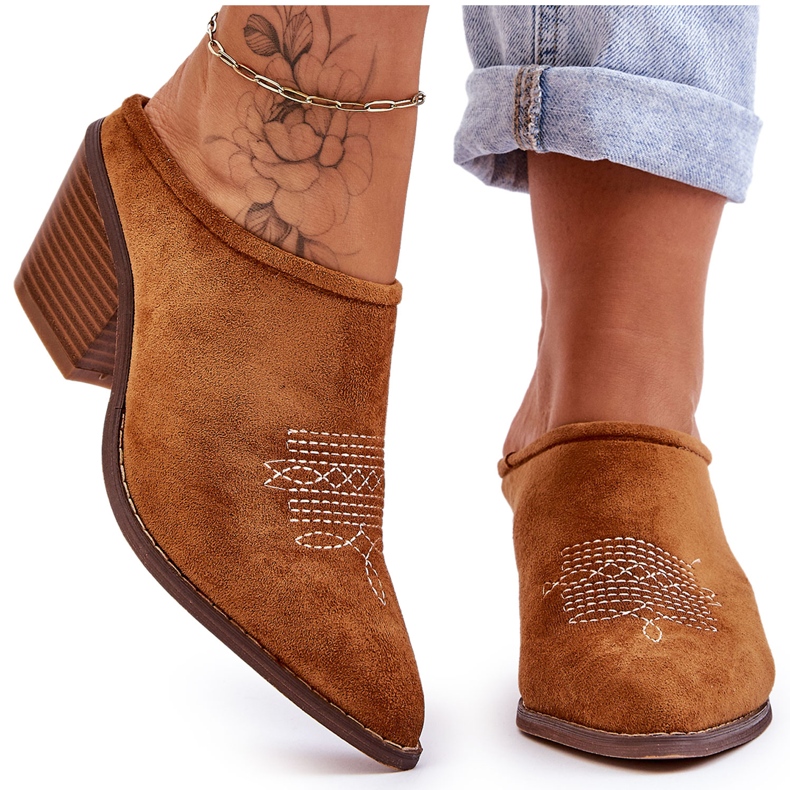 BM Pantofole da cowboy Romina in camoscio da donna marrone
