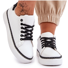 BM Sneakers Basse Traforate Da Donna Daxton Bianche E Nere bianco nero