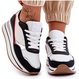 BM Sneakers Con Zeppa E Piattaforma Da Donna Bianche E Nere Allen bianco