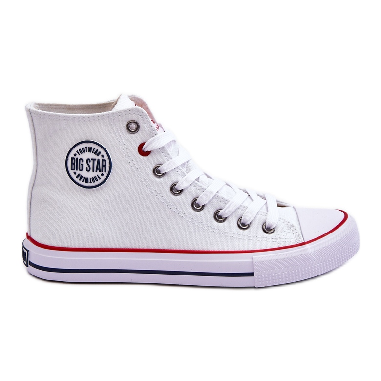 Sneakers alte classiche da donna Big Star T274026 Bianche bianca