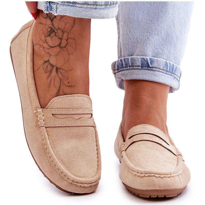 FC3 Mocassini Classici Da Donna In Camoscio Beige Ivana