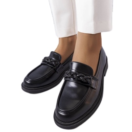BM Eleganti mocassini neri con strass di Colette nero