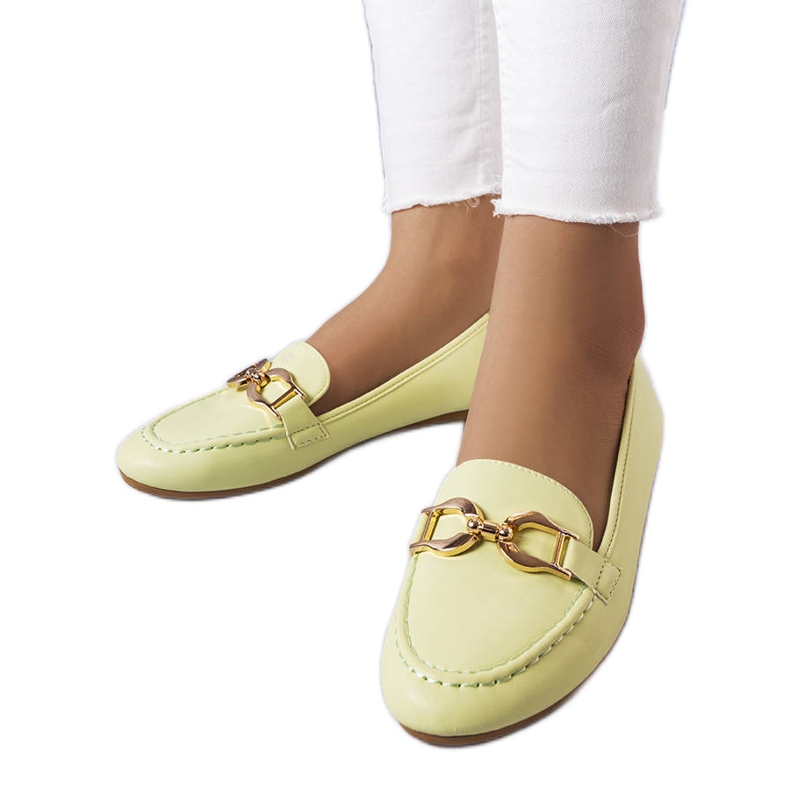 Mocassini Sauvé con fibbia verde
