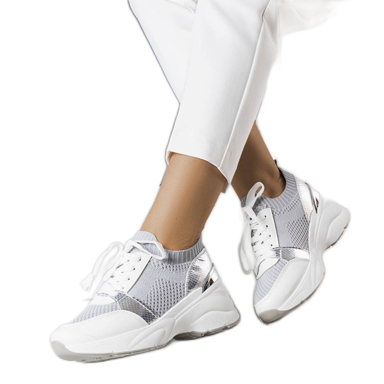 Sneakers con zeppa grigie di Ann grigio