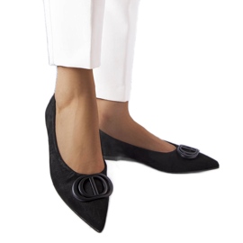 Ballerine in eco camoscio nero Grignon