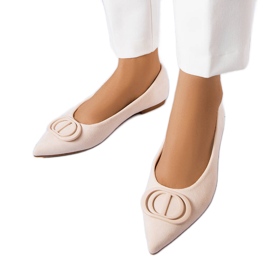 Ballerine beige in ecopelle scamosciata di Grignon