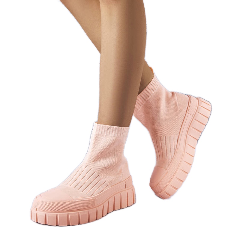 Sneakers a calzino rosa di Searlait