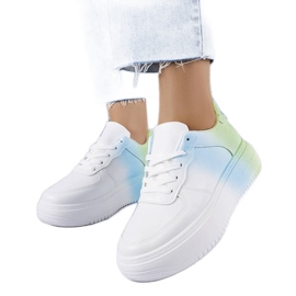 PA1 Sneakers con plateau bianche e verdi di Lance bianco blu verde