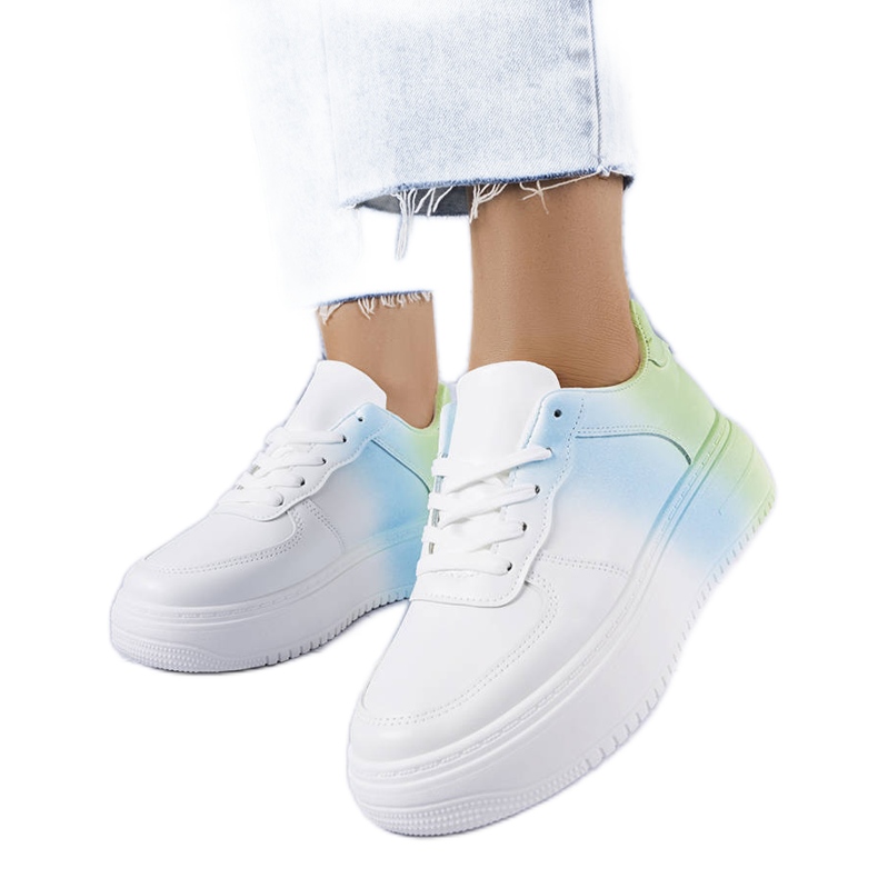 PA1 Sneakers con plateau bianche e verdi di Lance bianca blu verde