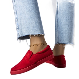 Sneakers rosse realizzate in eco-pelle scamosciata di Leroy rosso