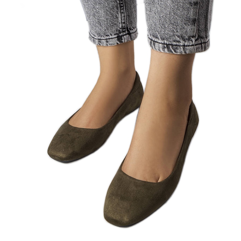 Ballerine Jules in ecopelle scamosciata verde
