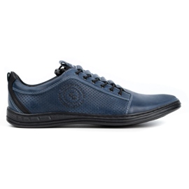 Polbut Scarpe casual da uomo in pelle 2121p blu navy