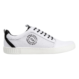 Polbut Scarpa casual da uomo in pelle 2121P/2 bianca bianco