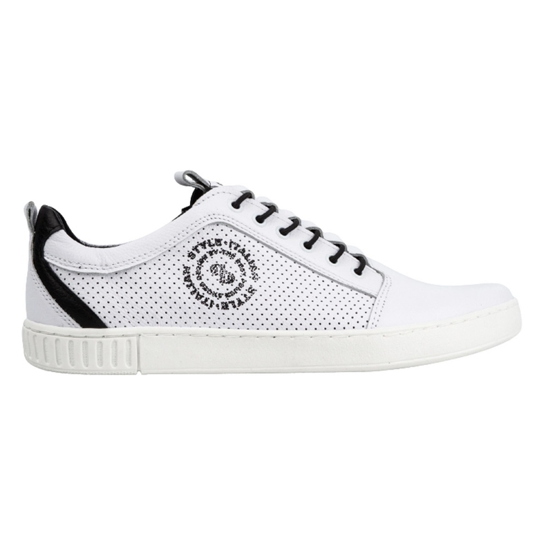 Polbut Scarpa casual da uomo in pelle 2121P/2 bianca