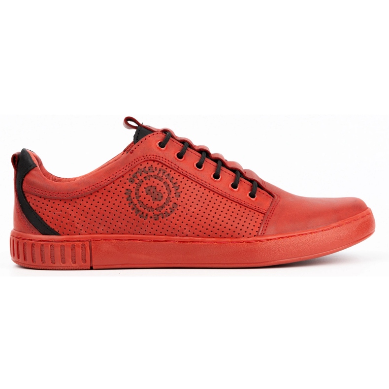 Polbut Scarpa casual da uomo in pelle 2121P/2 rosso