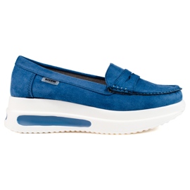 Mocassini donna Shelovet con suola spessa blu