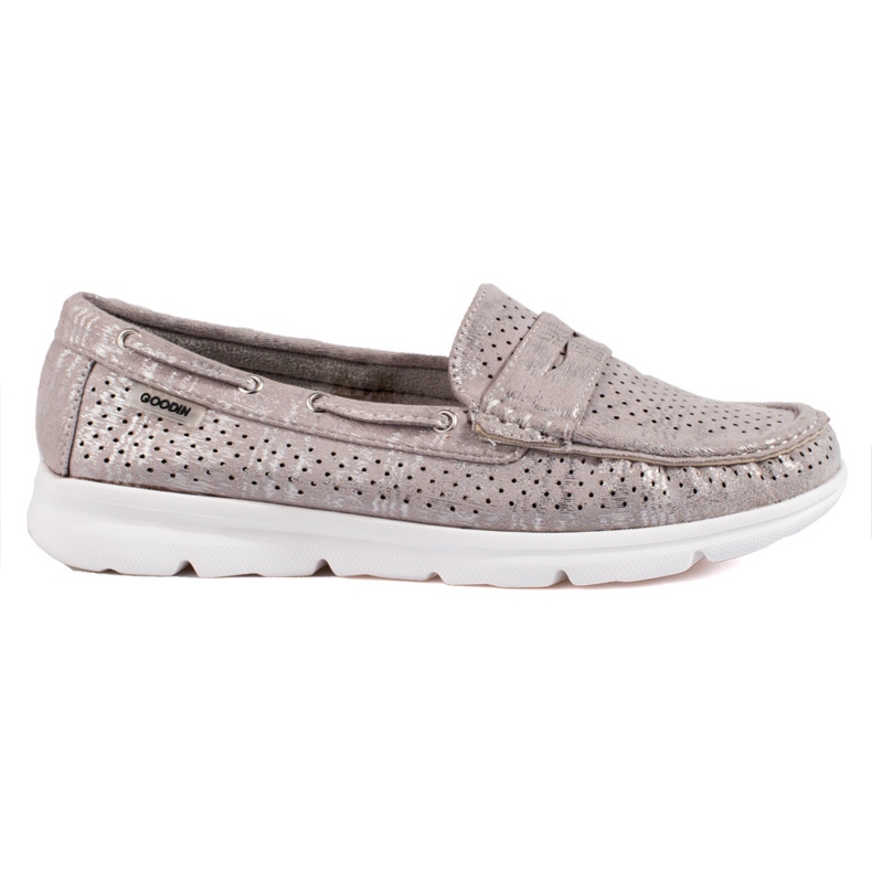 Mocassini da donna Shelovet in camoscio grigio