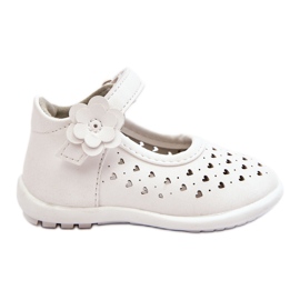 PA1 Ballerine alte traforate per bambini con velcro White Jianna bianco
