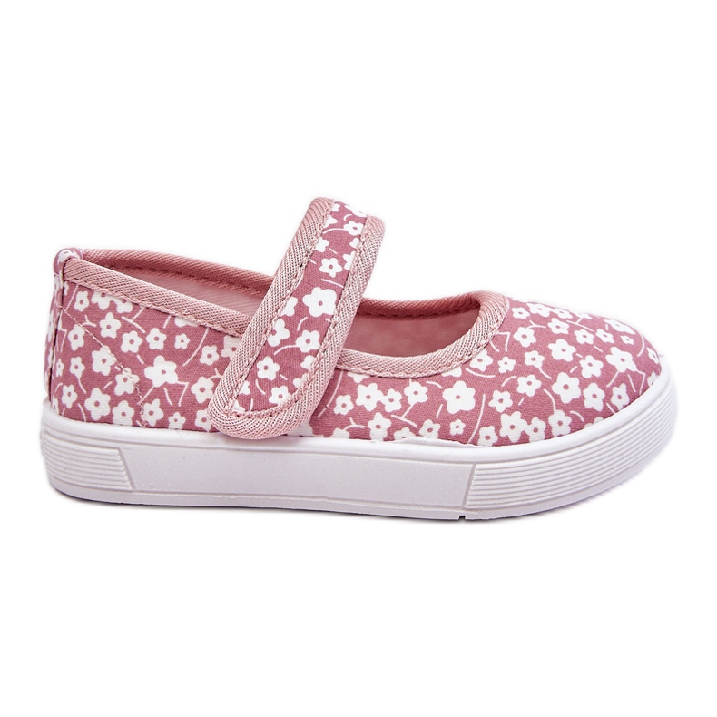 Ballerine con velcro per bambini con stampa Selah rosa