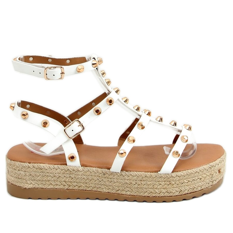 Sandali espadrillas Alize bianchi con borchie bianca