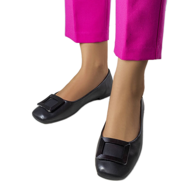 Ballerine nere con fibbia Sheller nero