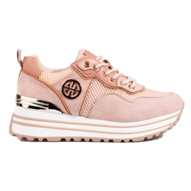 W. Potocki Sneakers stringate da donna Potocki cipria rosa
