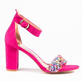 Eleganti sandali con perline fucsia di Shelovet rosa