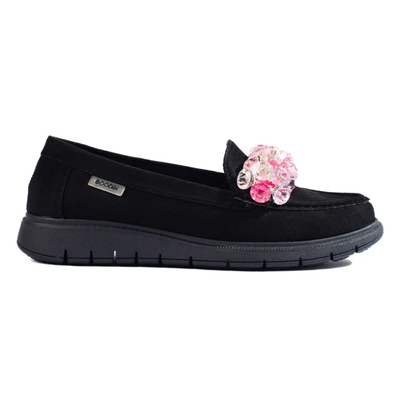 Mocassini da donna con plateau Shelovet in camoscio nero