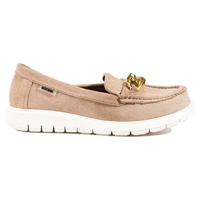 Comodi mocassini da donna sulla piattaforma beige Shelovet