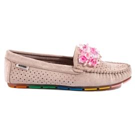 Mocassini da donna in camoscio Shelovet beige