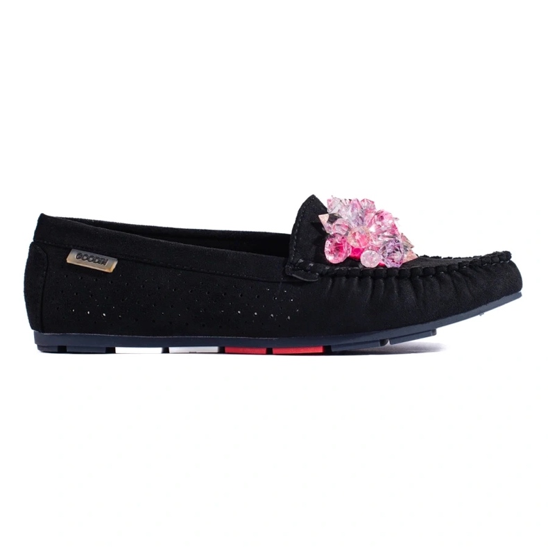 Mocassini Shelovet da donna in camoscio nero