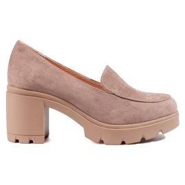 W. Potocki Scarpe da donna in camoscio con tacco alto Potocki beige