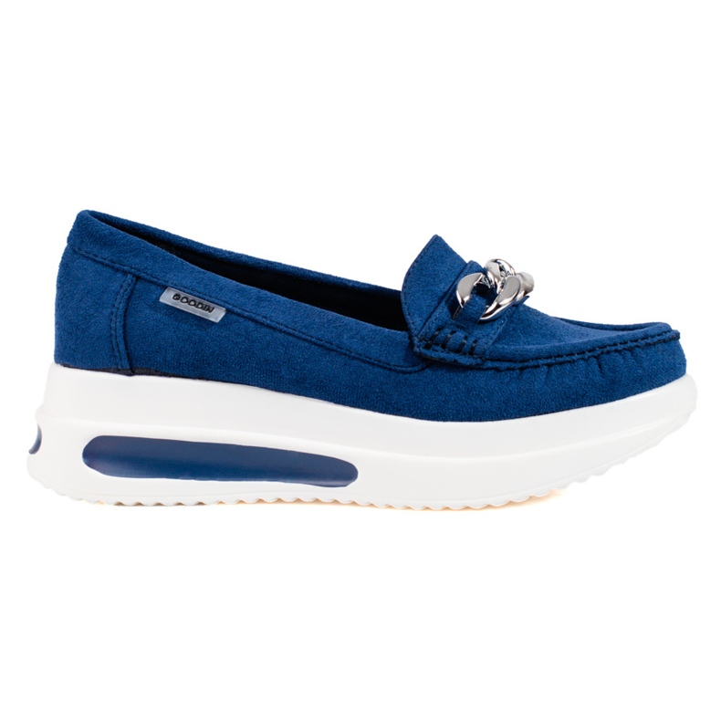 Mocassini con zeppa blu Shelovet da donna