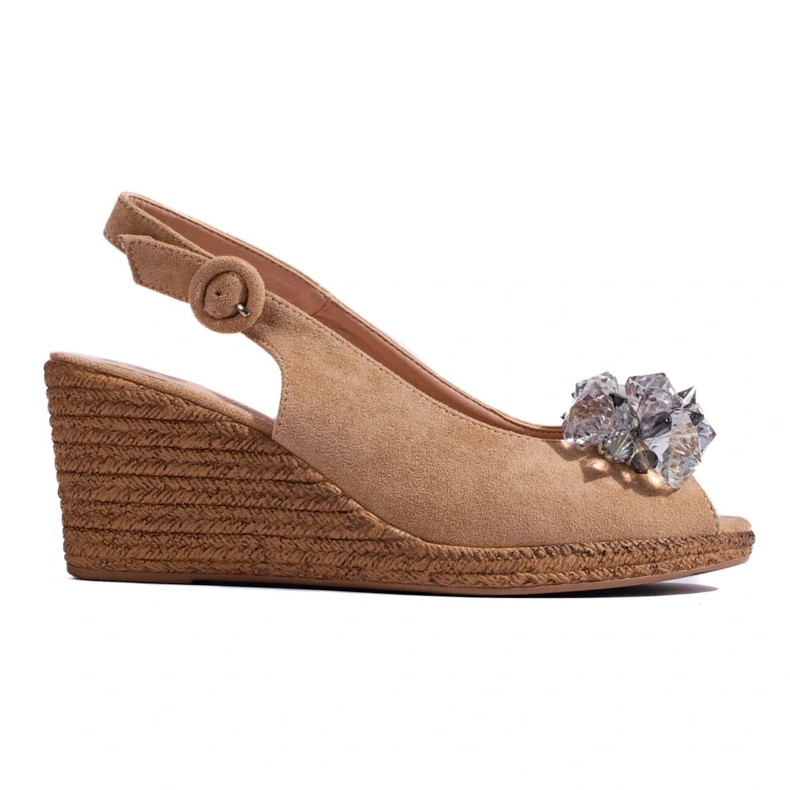 W. Potocki Sandali espadrillas con zeppa da donna di colore beige di Potocki